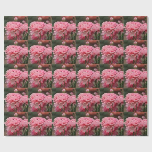 Peony Pink Ranunculus Closeup Cadeaupapier (Vlak)
