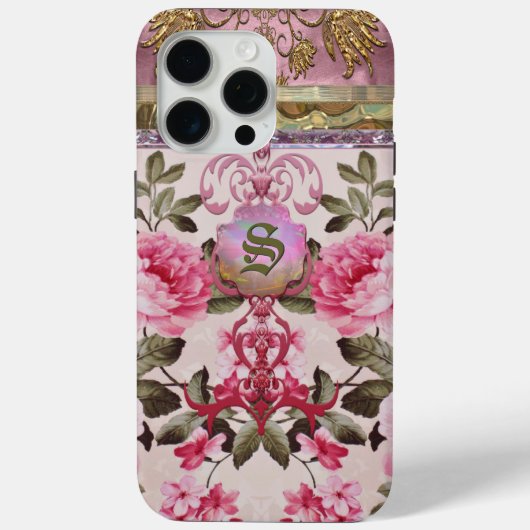 Peony Place Monogram Case-Mate iPhone Case (Achterkant)