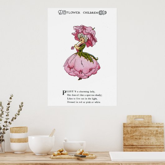 Peony Poster (Keuken)