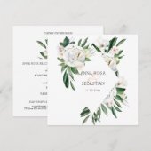 *~* Peony QR RSVP AR15 Flowers Lijst Wedding Kaart (Voorkant / Achterkant)