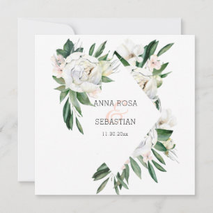 *~* Peony QR RSVP AR15 Flowers Lijst Wedding Kaart