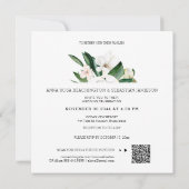 *~* Peony QR RSVP Floral Bouquet AR15 Wedding Kaart (Achterkant)