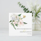 *~* Peony QR - RSVP Floral Bouquets AR15 Wedding Kaart (Staand voorkant)