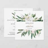 *~* Peony QR RSVP Flowers Lijst AR15 Wedding Kaart (Voorkant / Achterkant)