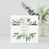 *~* Peony QR RSVP Flowers Lijst AR15 Wedding Kaart (Staand voorkant)