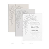 Peony Radiant White Elegant Formal Classic Wedding Kaart