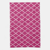 Peony Red en White Moroccan Trellis Pattern Theedoek (Verticaal)