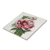 Peony Roos  botanische muurkunst Tegeltje (Zijkant)