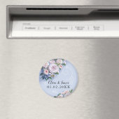 Peony Roos Couple Wedding Favors Elegant Magneet (Insitu (Vaatwasser))