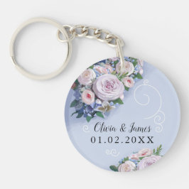 Peony Roos Couple Wedding Favors Floral Sleutelhan Sleutelhanger