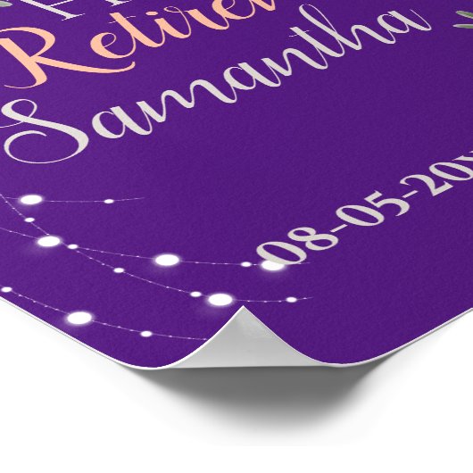 Peony Roos Floral Retirement Paars Poster (Hoek)