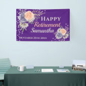 Peony Roos Floral Retirement Paarse Banner (Beurs)