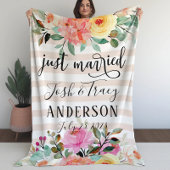 Peony Roos Net getrouwd Aankondiging Foto Prop. Fleece Deken