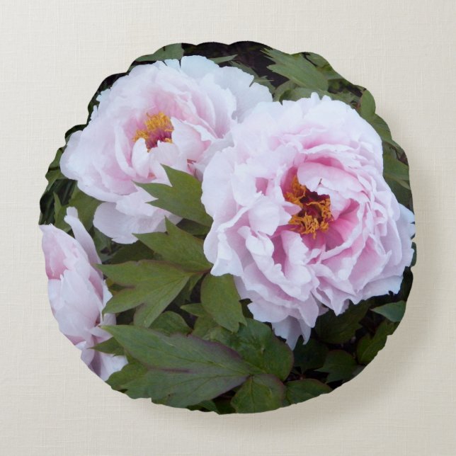  Peony Round Pillow Rond Kussen (Voorkant)