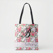 Peony Rozen Floral Canvas tas (Voorkant)