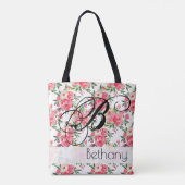 Peony Rozen Floral Canvas tas (Achterkant)