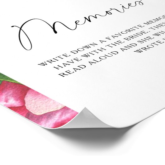 Peony rozen - herinneringen met de bruid poster (Hoek)