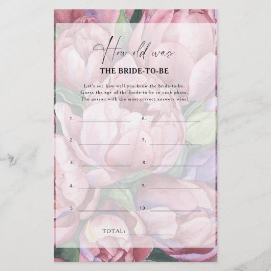 Peony rozen - Hoe oud was de bruid om te spelen (Voorkant)