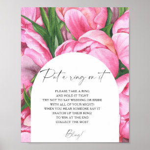 Peony rozen - lente zet een ring op het spel poster