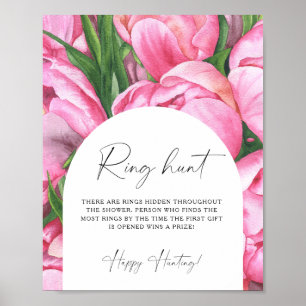 Peony rozen - Ring hunt vrijgezellenfeest spel Poster