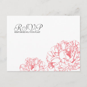Peony RSVP-Briefkaart Uitnodiging Briefkaart