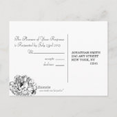 Peony RSVP-Briefkaart Uitnodiging Briefkaart (Achterkant)