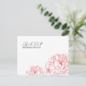 Peony RSVP-Briefkaart Uitnodiging Briefkaart (Staand voorkant)