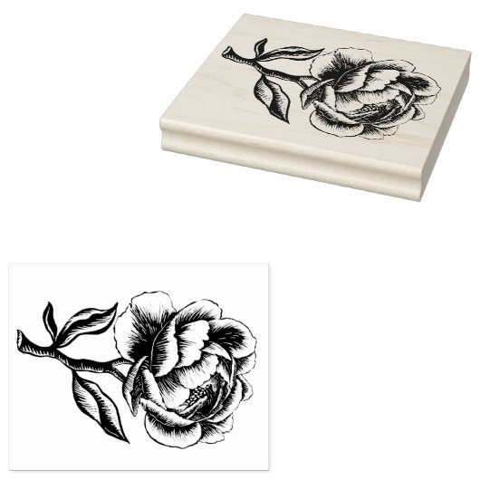 Peony Rubberstempel (Gestempeld)