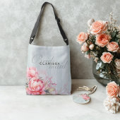 Peony Sage Botanics | Roze Bloem en Goud Acryl Sleutelhanger