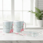 Peony & Sage Floral | Elegant Blush Jumbo Mug Grote Koffiekop