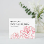 Peony Save the Date Aankondigingskaart (Staand voorkant)