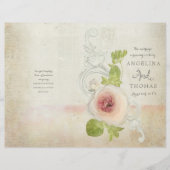 Peony Scroll  - Formal Wedding Programme (Voorkant)