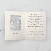 Peony Sepia-lijst in begrafenisaankondiging Aankondiging (Binnen)