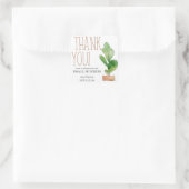 Peony Small Business Dank u Logo Gepersonaliseerd Vierkante Sticker (Tas)