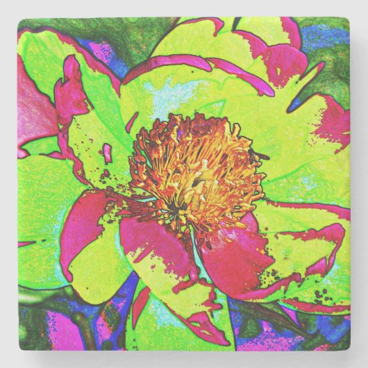 Peony Stone Onderzetter (Voorkant)