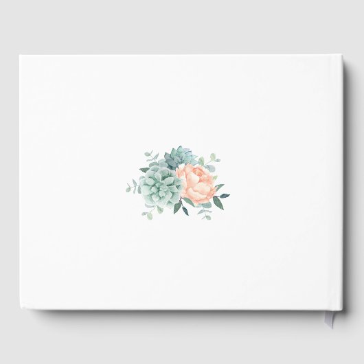 Peony Succulents Floral Waterverf Vrijgezellenfees Gastenboek (Achterkant)