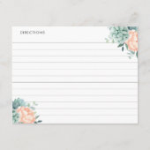 Peony Succulents Waterverf Botanische Recipkaarten Informatiekaartje (Achterkant)