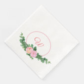 Peony Swag Monogram Servet (Hoek)