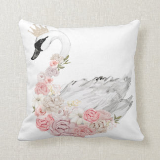 Peony Swan Crown Baby Nursery Girl Peonies Pillow Kussen