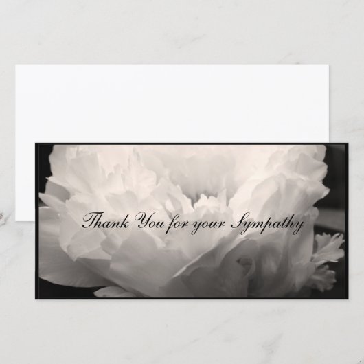 Peony Sympathie Dank je horizontale fotokaart 1 Bedankkaart (Voorkant / Achterkant)