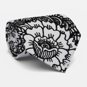 Peony tattoo stropdas (Opgerold)