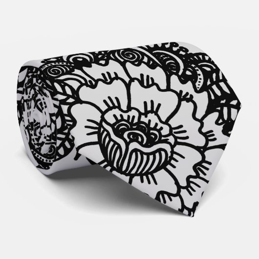 Peony tattoo stropdas (Opgerold)