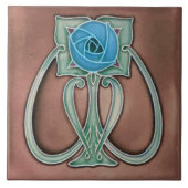 Peony Terracotta Decor Art Nouveau Art Deco Tegeltje (Voorkant)