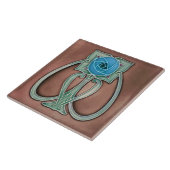 Peony Terracotta Decor Art Nouveau Art Deco Tegeltje (Zijkant)