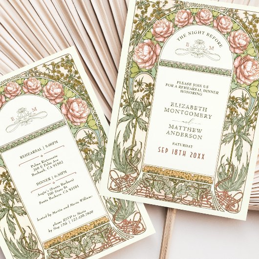 Peony The Night Before Wedding Rehearsal Kaart