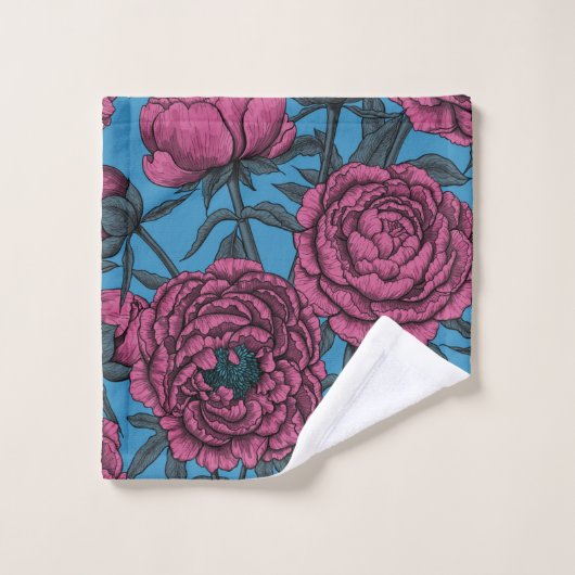 Peony-tuin Bad Handdoek (Wasdoekje)