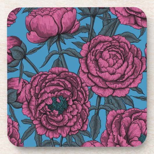 Peony-tuin Bier Onderzetter (Voorkant)