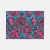 Peony-tuin Fleece Deken (Voorkant (Horizontaal))