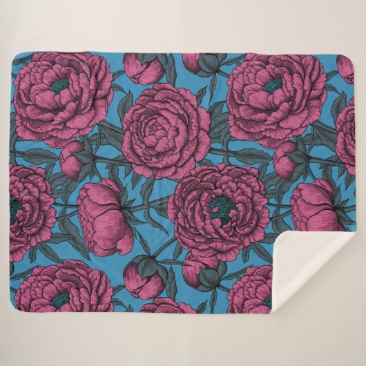 Peony-tuin Sherpa Deken (Voorkant (horizontaal))