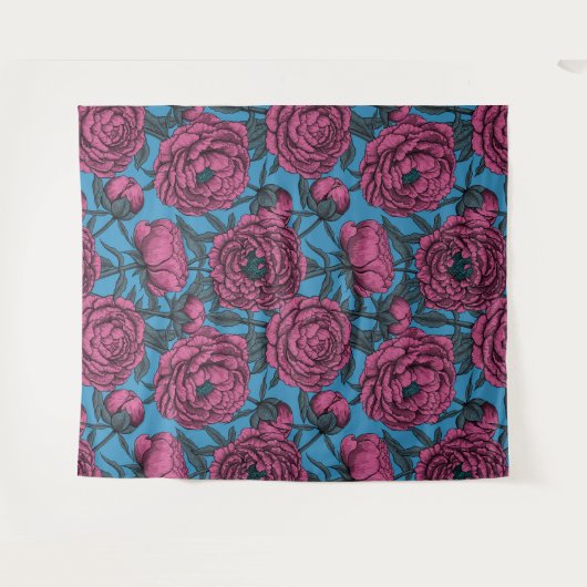 Peony-tuin Wandkleed (Voorkant (horizontaal))